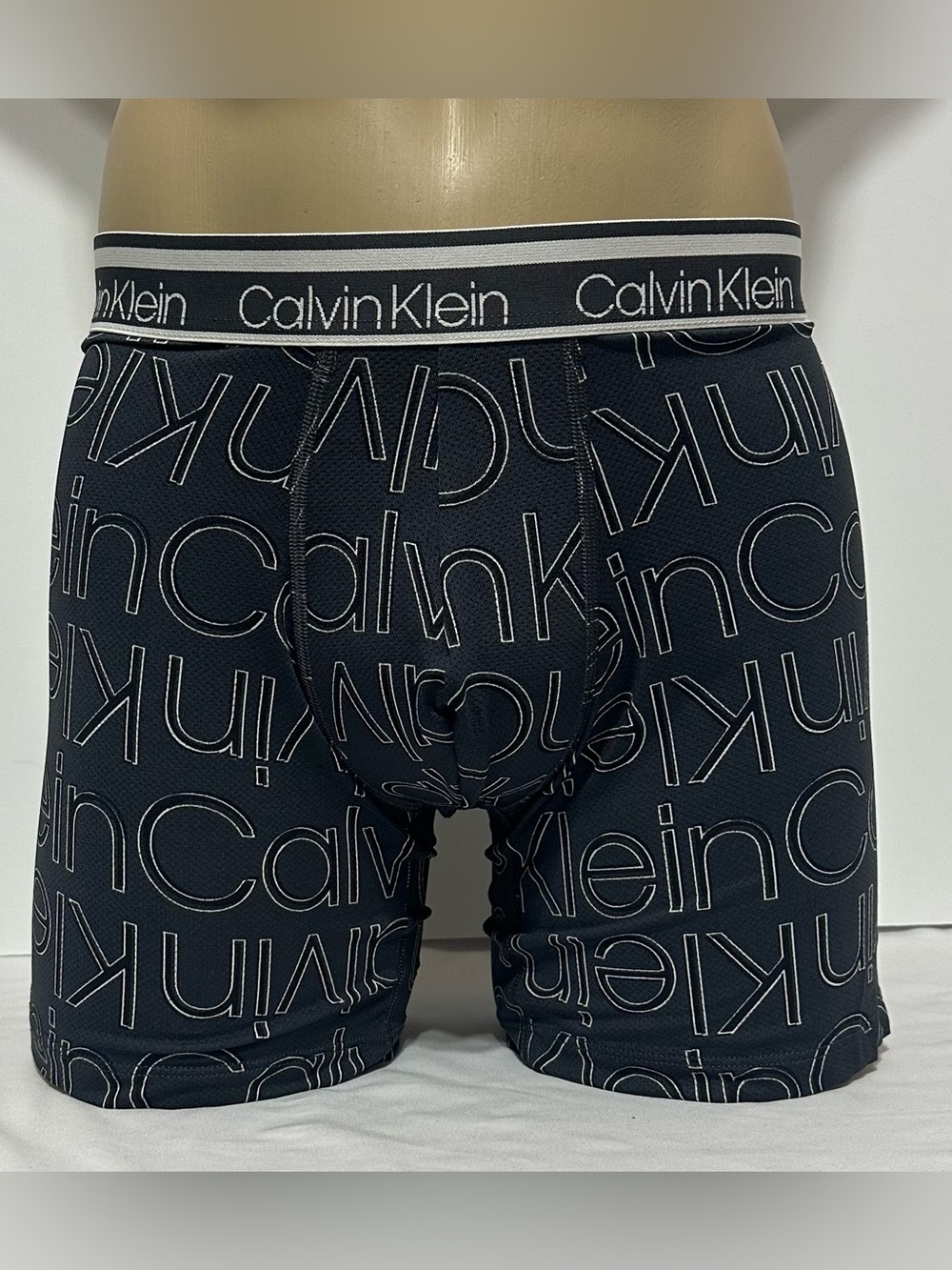 Calvin Klein Men's Micro Boxer Brief Large (36-38) Gray Logo Print